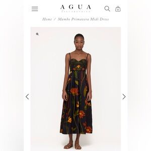 Agua Bendita Mambo Primavera Linen Midi Dress